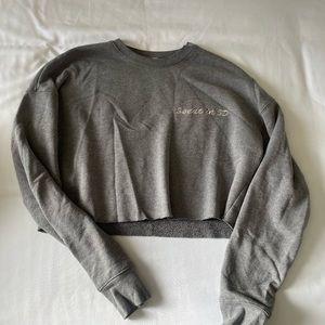 Grey crop top sweat shirt size small